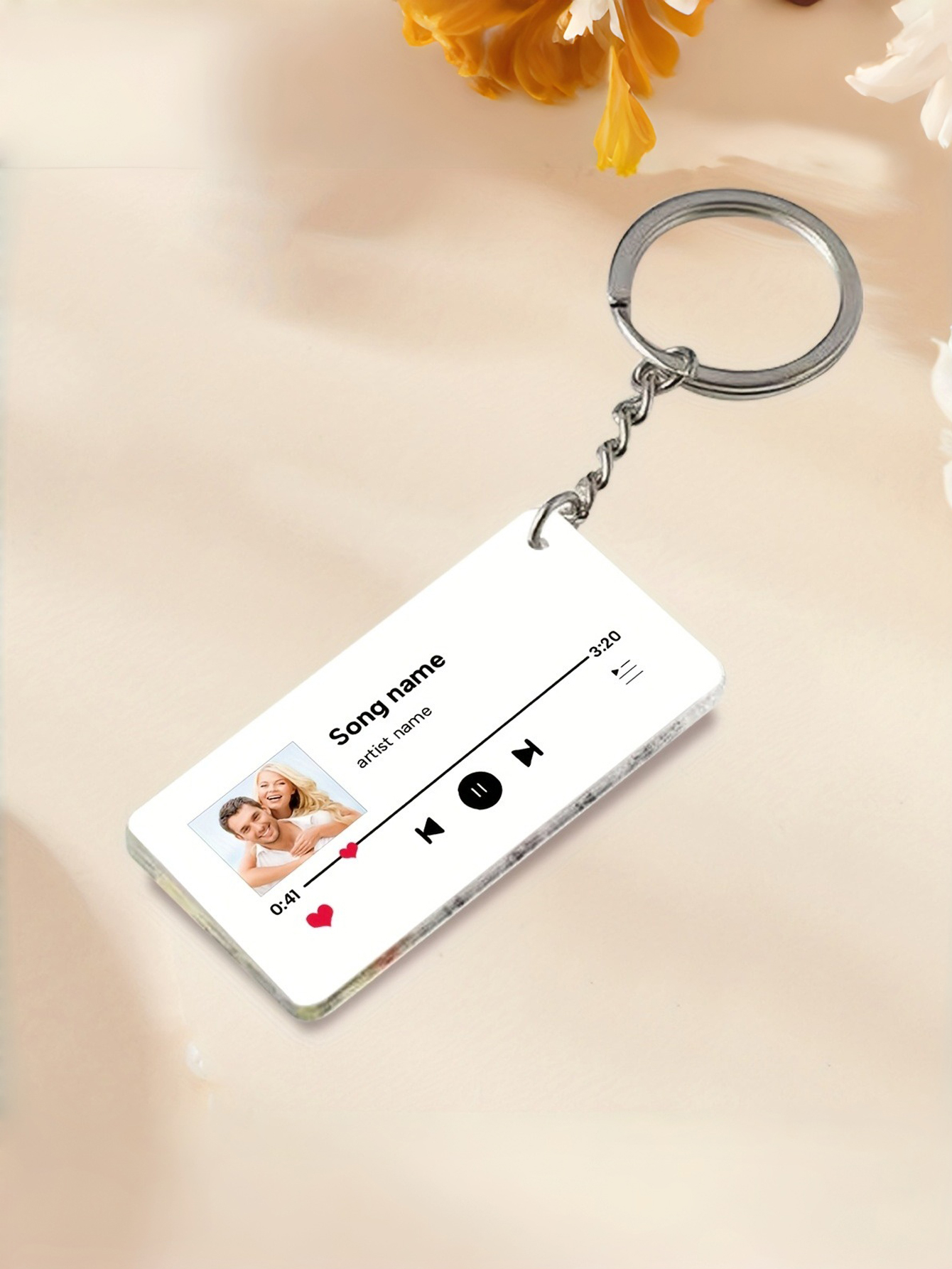 Custom Photo and Name Keychains, Personalized Acrylic Keychains